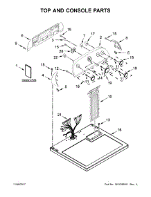 Top And Console Parts parts for Kenmore Dryer 110.75212610 (11075212610, 110 75212610) from AppliancePartsPros.com