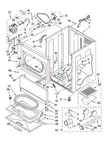 Cabinet Parts parts for Kenmore Dryer 110.75964400 (11075964400, 110 75964400) from AppliancePartsPros.com