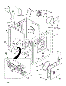 Cabinet Parts parts for Kenmore Dryer 110.76112501 (11076112501, 110 76112501) from AppliancePartsPros.com
