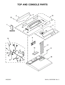 Top And Console Parts parts for Kenmore Dryer 110.76132410 (11076132410, 110 76132410) from AppliancePartsPros.com