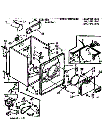 Cabinet Assembly parts for Kenmore Dryer 110.76401100 (11076401100, 110 76401100) from AppliancePartsPros.com