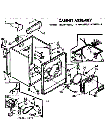 Cabinet Assembly parts for Kenmore Dryer 110.76402410 (11076402410, 110 76402410) from AppliancePartsPros.com
