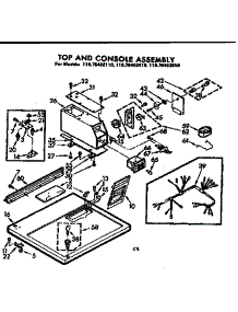 Top And Console Assembly parts for Kenmore Dryer 110.76402410 (11076402410, 110 76402410) from AppliancePartsPros.com