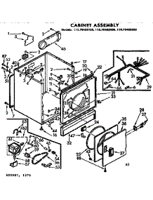 Cabinet Assembly parts for Kenmore Dryer 110.76403400 (11076403400, 110 76403400) from AppliancePartsPros.com