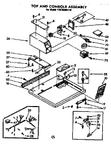Top And Console Assembly parts for Kenmore Dryer 110.76404110 (11076404110, 110 76404110) from AppliancePartsPros.com