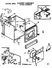 Cabinet Assembly parts for Kenmore Dryer 110.76404110 (11076404110, 110 76404110) from AppliancePartsPros.com