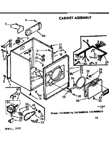 Cabinet Assembly parts for Kenmore Dryer 110.76406410 (11076406410, 110 76406410) from AppliancePartsPros.com