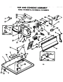 Top And Console Assembly parts for Kenmore Dryer 110.76406410 (11076406410, 110 76406410) from AppliancePartsPros.com