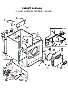 Cabinet Assembly parts for Kenmore Dryer 110.76406600 (11076406600, 110 76406600) from AppliancePartsPros.com