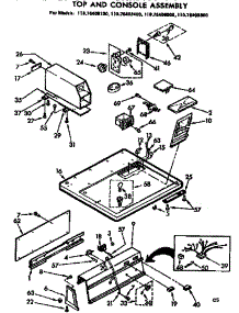 Top And Console Assembly parts for Kenmore Dryer 110.76408100 (11076408100, 110 76408100) from AppliancePartsPros.com