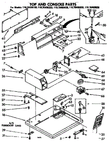Top And Console Parts parts for Kenmore Dryer 110.76408420 (11076408420, 110 76408420) from AppliancePartsPros.com