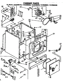 Cabinet Parts parts for Kenmore Dryer 110.76408420 (11076408420, 110 76408420) from AppliancePartsPros.com