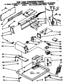 Top And Console Parts parts for Kenmore Dryer 110.76408440 (11076408440, 110 76408440) from AppliancePartsPros.com