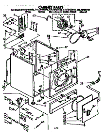 Cabinet Parts parts for Kenmore Dryer 110.76408640 (11076408640, 110 76408640) from AppliancePartsPros.com