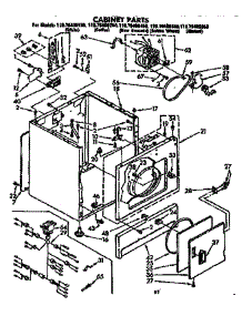 Cabinet Parts parts for Kenmore Dryer 110.76408850 (11076408850, 110 76408850) from AppliancePartsPros.com