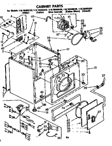 Cabinet Parts parts for Kenmore Dryer 110.76409220 (11076409220, 110 76409220) from AppliancePartsPros.com