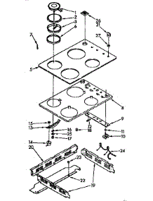 Cooktop Parts parts for Kenmore Range 664.4558953 (6644558953, 664 4558953) from AppliancePartsPros.com