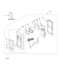 Control Panel Parts parts for Kenmore Microwave 664.63783600 (66463783600, 664 63783600) from AppliancePartsPros.com