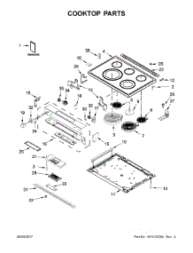 Cooktop Parts parts for Kenmore Range 664.95223711 (66495223711, 664 95223711) from AppliancePartsPros.com