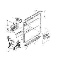 Door And Latch parts for Kenmore Dishwasher 665.110739140 (665110739140, 665 110739140) from AppliancePartsPros.com