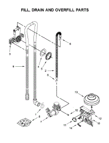 Fill, Drain And Overfill Parts parts for Kenmore Dishwasher 665.12413N414 (66512413N414, 665 12413N414) from AppliancePartsPros.com