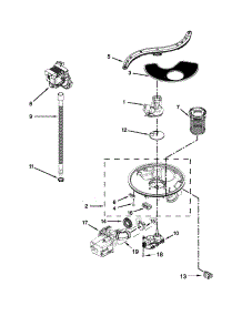Pump, Washarm And Motor Parts parts for Kenmore Dishwasher 665.12723K310 (66512723K310, 665 12723K310) from AppliancePartsPros.com