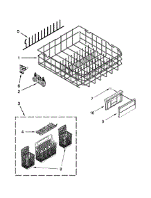 Lower Rack Parts parts for Kenmore Dishwasher 665.12763K312 (66512763K312, 665 12763K312) from AppliancePartsPros.com
