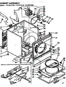 Cabinet Assembly parts for Kenmore Dryer 110.76677600 (11076677600, 110 76677600) from AppliancePartsPros.com