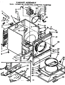 Cabinet Assembly parts for Kenmore Dryer 110.76677620 (11076677620, 110 76677620) from AppliancePartsPros.com