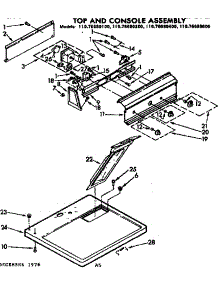 Top And Console Assembly parts for Kenmore Dryer 110.76680100 (11076680100, 110 76680100) from AppliancePartsPros.com