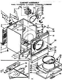 Cabinet Assembly parts for Kenmore Dryer 110.76680600 (11076680600, 110 76680600) from AppliancePartsPros.com