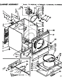 Cabinet Assembly parts for Kenmore Dryer 110.76690200 (11076690200, 110 76690200) from AppliancePartsPros.com
