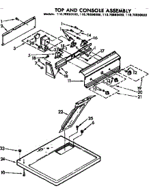 Top And Console Assembly parts for Kenmore Dryer 110.76690200 (11076690200, 110 76690200) from AppliancePartsPros.com