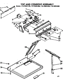 Top And Console Assembly parts for Kenmore Dryer 110.76691600 (11076691600, 110 76691600) from AppliancePartsPros.com