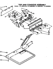 Top And Console Assembly parts for Kenmore Dryer 110.76692400 (11076692400, 110 76692400) from AppliancePartsPros.com