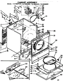 Cabinet Assembly parts for Kenmore Dryer 110.76692600 (11076692600, 110 76692600) from AppliancePartsPros.com