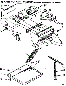 Top & Console Assembly parts for Kenmore Dryer 110.76693200 (11076693200, 110 76693200) from AppliancePartsPros.com