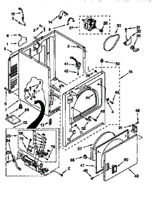 Cabinet parts for Kenmore Dryer 110.76712692 (11076712692, 110 76712692) from AppliancePartsPros.com