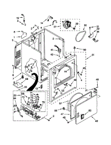 Cabinet parts for Kenmore Dryer 110.76712695 (11076712695, 110 76712695) from AppliancePartsPros.com