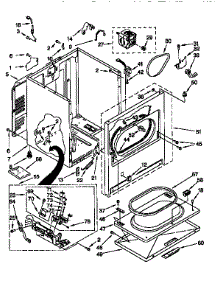 Cabinet parts for Kenmore Dryer 110.76722691 (11076722691, 110 76722691) from AppliancePartsPros.com