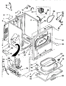 Cabinet parts for Kenmore Dryer 110.76722693 (11076722693, 110 76722693) from AppliancePartsPros.com