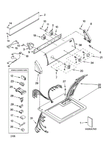 Top And Console Parts parts for Kenmore Dryer 110.76742501 (11076742501, 110 76742501) from AppliancePartsPros.com
