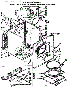 Cabinet Parts parts for Kenmore Dryer 110.76774400 (11076774400, 110 76774400) from AppliancePartsPros.com