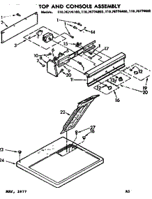 Top And Console Assembly parts for Kenmore Dryer 110.76774600 (11076774600, 110 76774600) from AppliancePartsPros.com