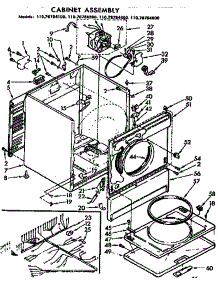 Cabinet Assembly parts for Kenmore Dryer 110.76784100 (11076784100, 110 76784100) from AppliancePartsPros.com