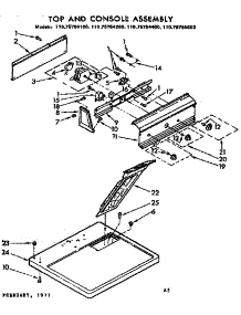 Top And Console Assembly parts for Kenmore Dryer 110.76784100 (11076784100, 110 76784100) from AppliancePartsPros.com