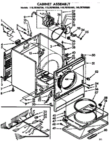 Cabinet Assembly parts for Kenmore Dryer 110.76785200 (11076785200, 110 76785200) from AppliancePartsPros.com