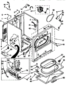 Cabinet parts for Kenmore Dryer 110.76801692 (11076801692, 110 76801692) from AppliancePartsPros.com