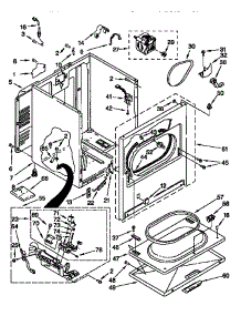 Cabinet parts for Kenmore Dryer 110.76808694 (11076808694, 110 76808694) from AppliancePartsPros.com