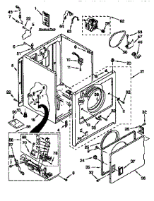 Cabinet parts for Kenmore Dryer 110.76852691 (11076852691, 110 76852691) from AppliancePartsPros.com